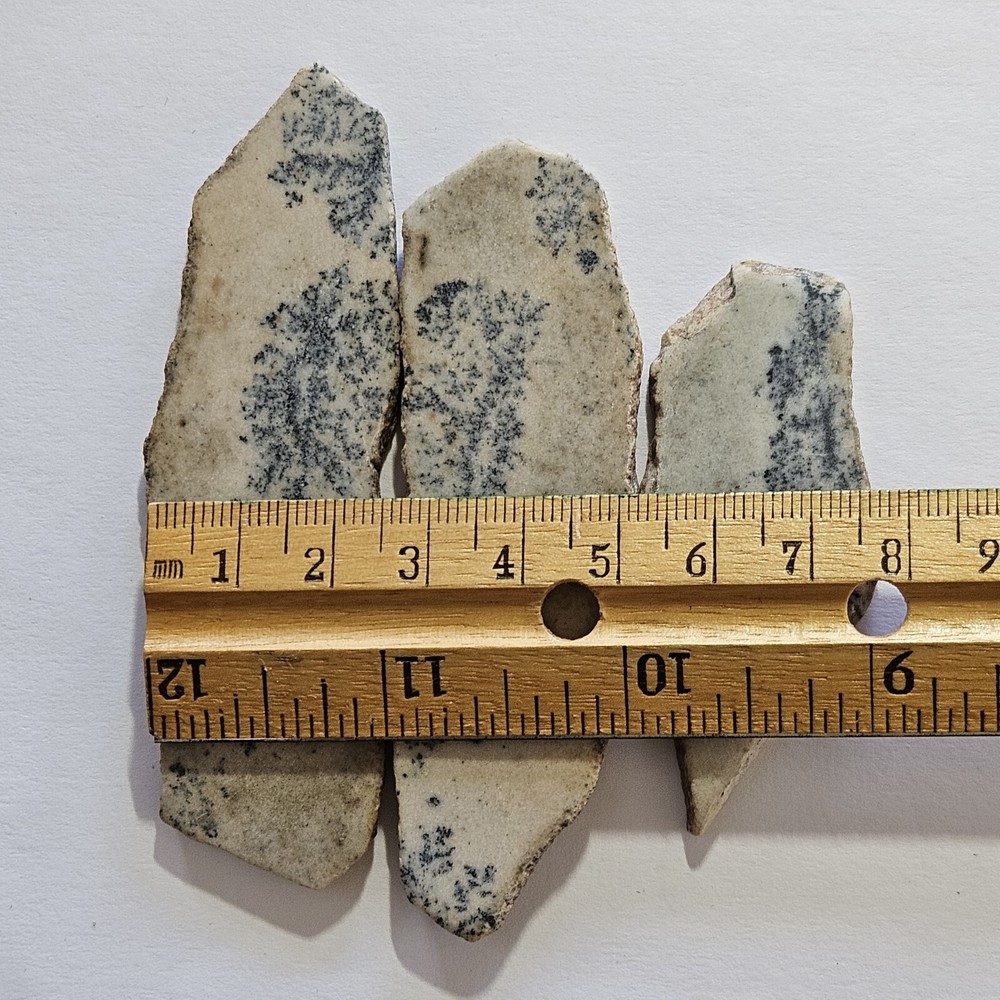 Agate With Dendrites Three Lapidary Slabs 52 Grams