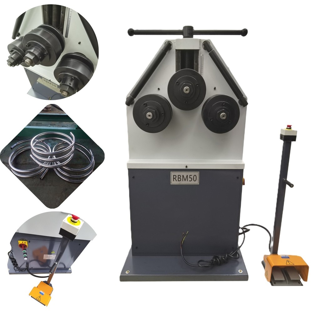 220V Vertical 50-type Electric-Hydraulic Rounding Machine Roll Bender 2.2KW