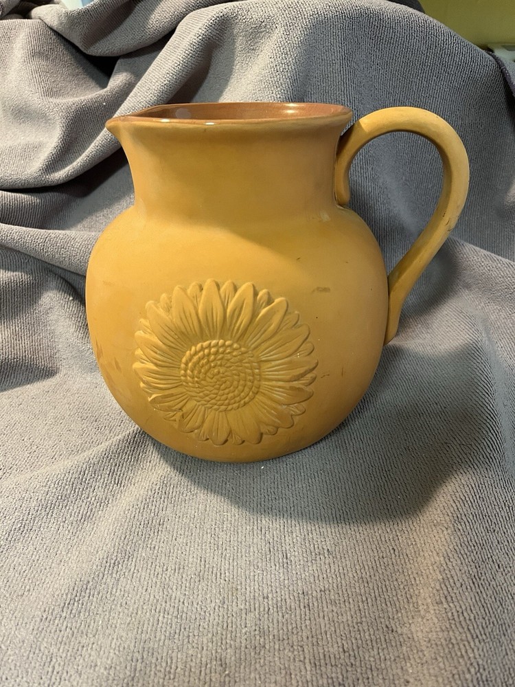 Terra Cotta Sunflower Pitcher