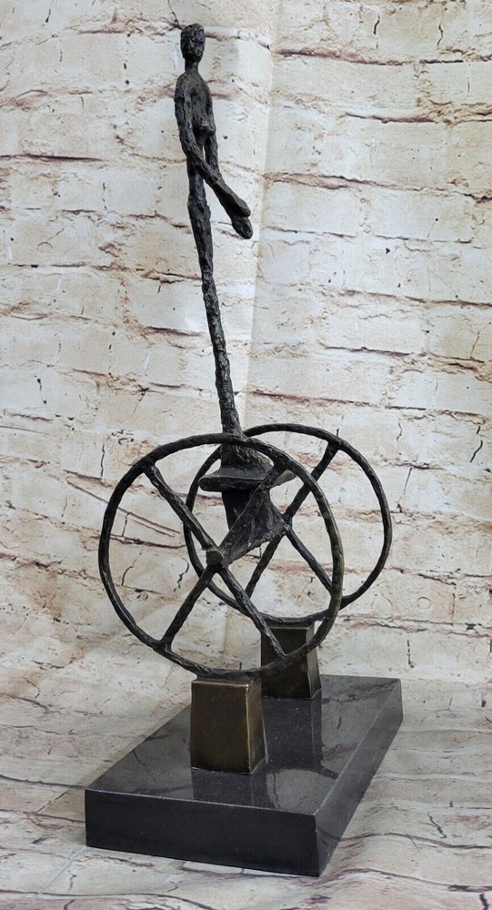 EXCEPTIONNELLE STATUE 100% BRONZE GLADIATOR ROMAIN EN CHARIOT,LOST WAX METHOD NR