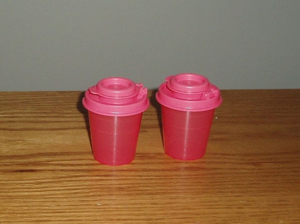 Tupperware Pink Midget Salt & Pepper Shakers EUC