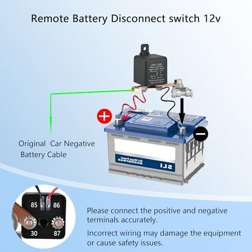Remote Battery Disconnect Switch 12V, Negative Disconnect Switch with Anti 200A