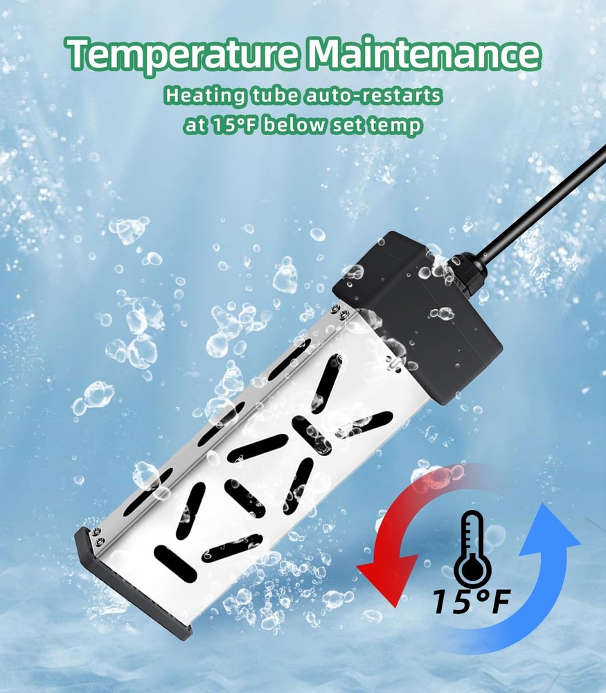 Portable Immersion Water Heater 1800W 120V, Electric Heater for Buckets, Bath...