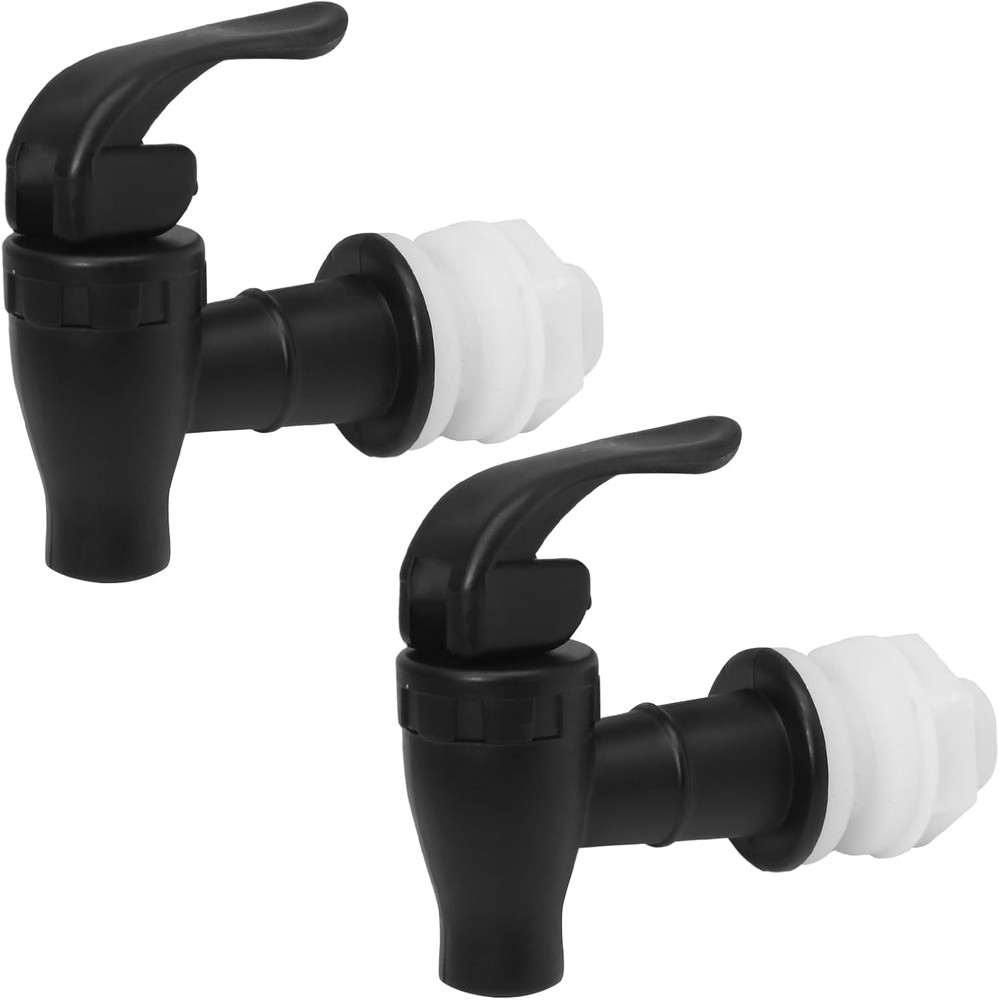 2 Pcs Replacement Spigot for Beverage Dispenser, Black Push Style Beverage Dispe