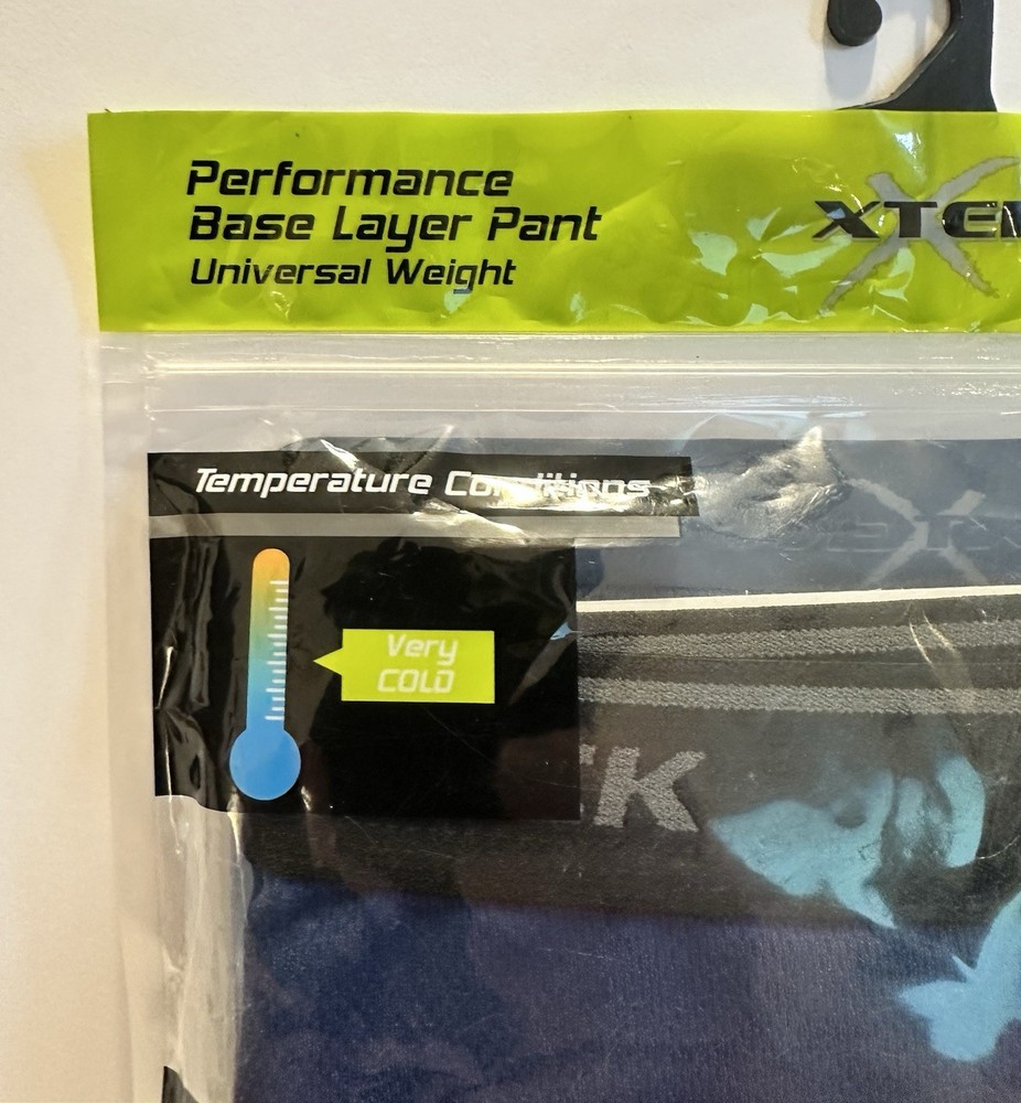 NWT XTEK MENS PERFORMANCE BASE LAYER UNIVERSAL WEIGHT PANTS Navy BLUE Large