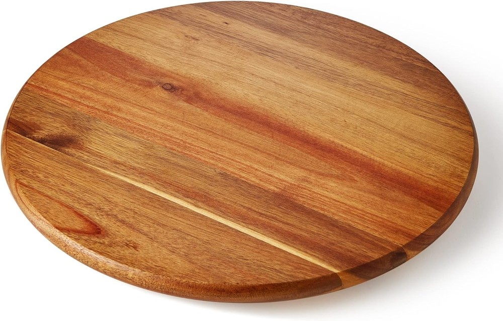 14" Acacia Wood Lazy Susan Organizer Kitchen Turntable for Cabinet Pantry Table