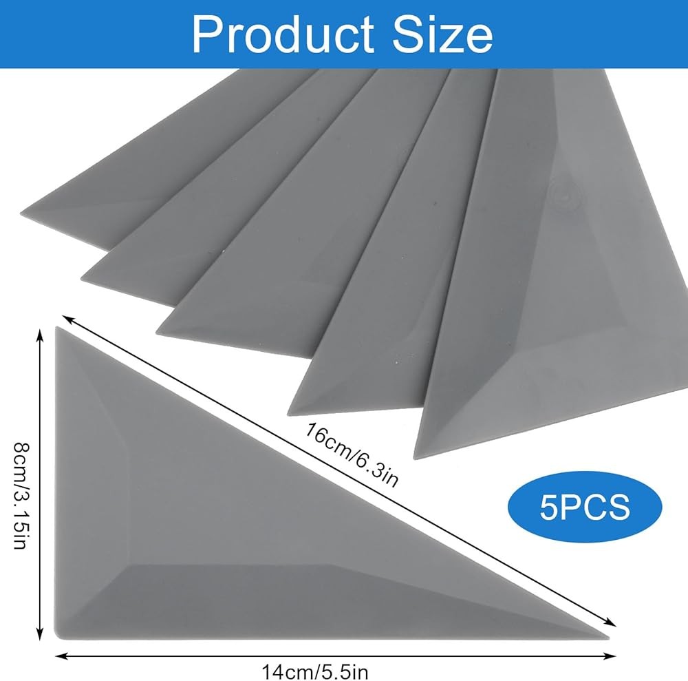 Window Tint Tool Kit - Triangle & Contour Squeees, Card Scraper, Vinyl