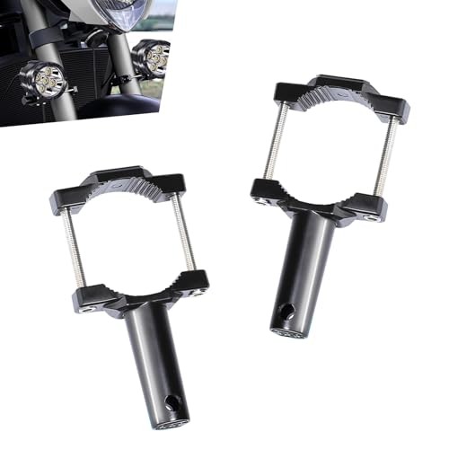 2 PCS Motorcycle Spotlight Mount Brackets, Alloy Front Fork Lamp Bracket for