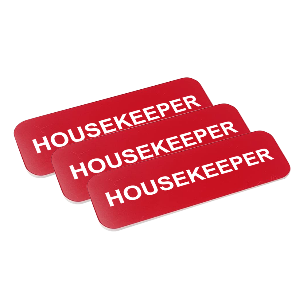 Housekeeper 1 x 3" Name Tag/Badge, (3 Pack)