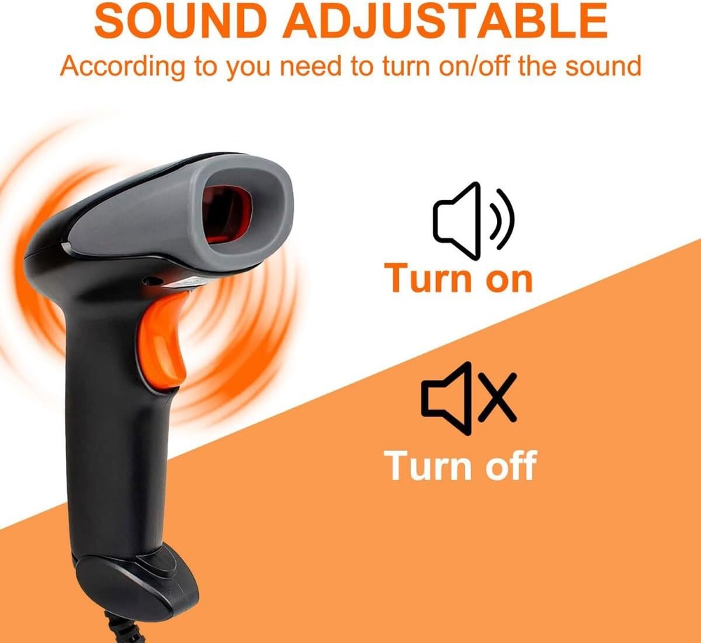 2.4Ghz Wireless Barcode Scanner USB Cordless 1D Laser Handhold Barcode Reader