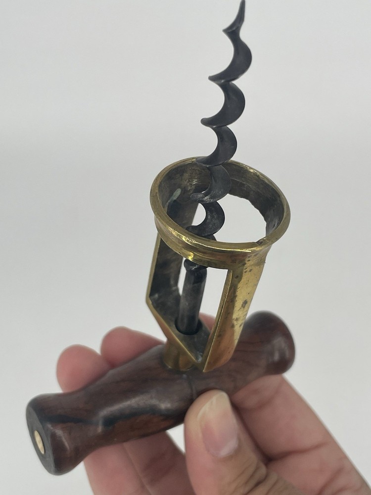 Antique Brass and Wood Corkscrew