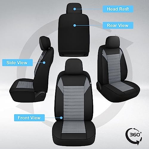 Car Seat Covers Front Set 3D Air Mesh, Breathable Premium Front Pair GREY