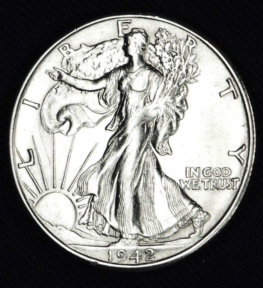 1942-d Liberty Walking Half.  BU    (Inventory A)
