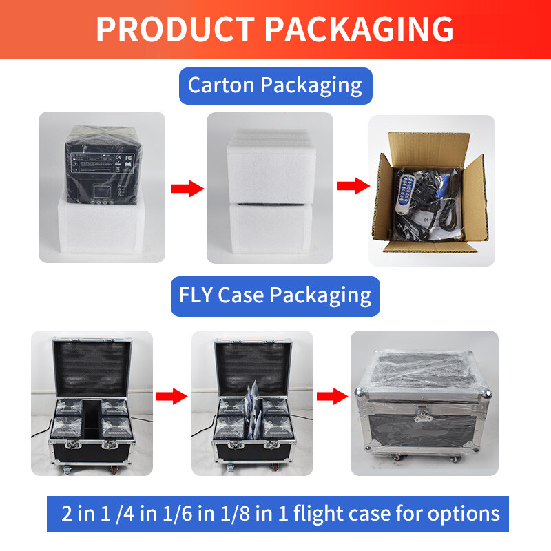 4PCS LCD Cold Spark Firework Machine 750W Stage Effect DMX with Flight Case