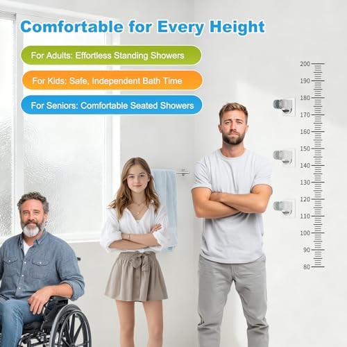 Showerhead Holder, Strong Adhesive and Waterproof Handheld 1 Pack Silver