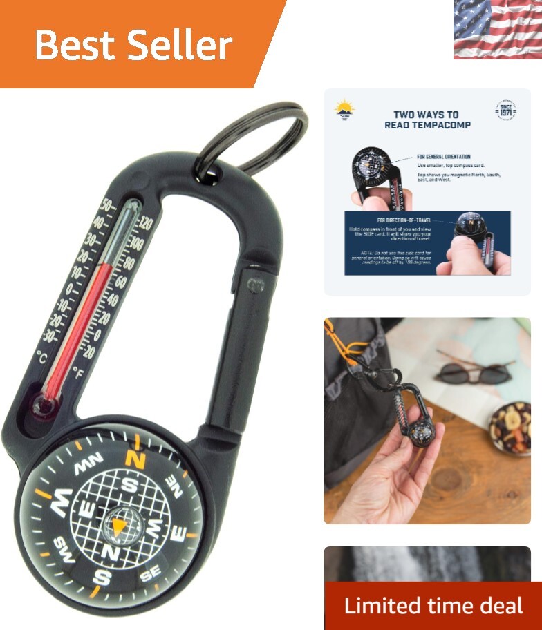 Durable Aluminum Compass with Thermometer - Perfect for Camping Adventures