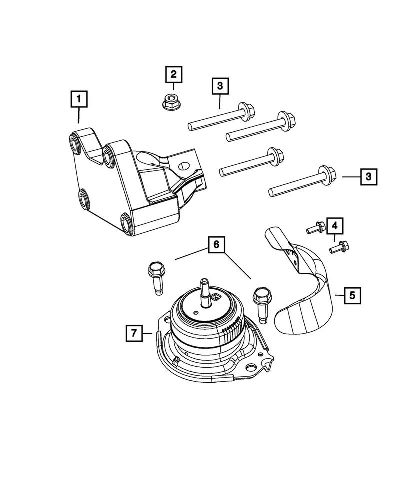 Genuine Mopar Engine Mount Bracket Right Side 68275988AA