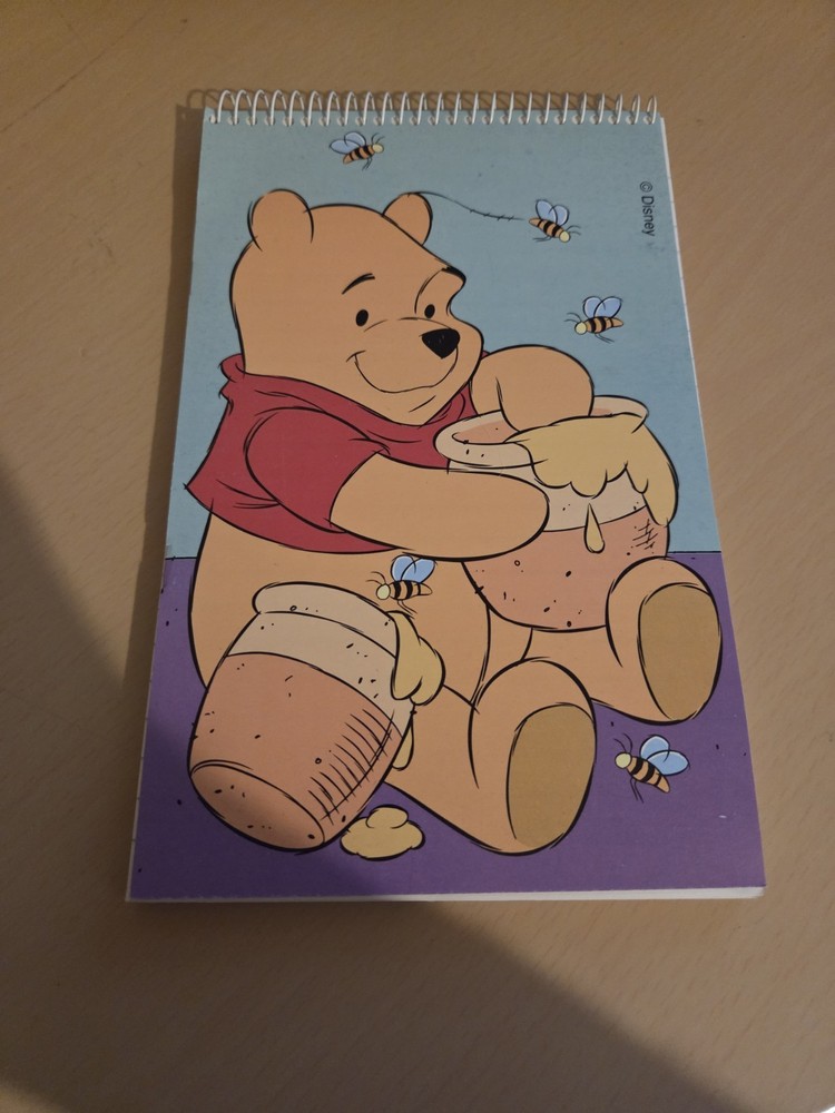 Beautiful Winnie The Pooh Spiral Notepad. Unused.