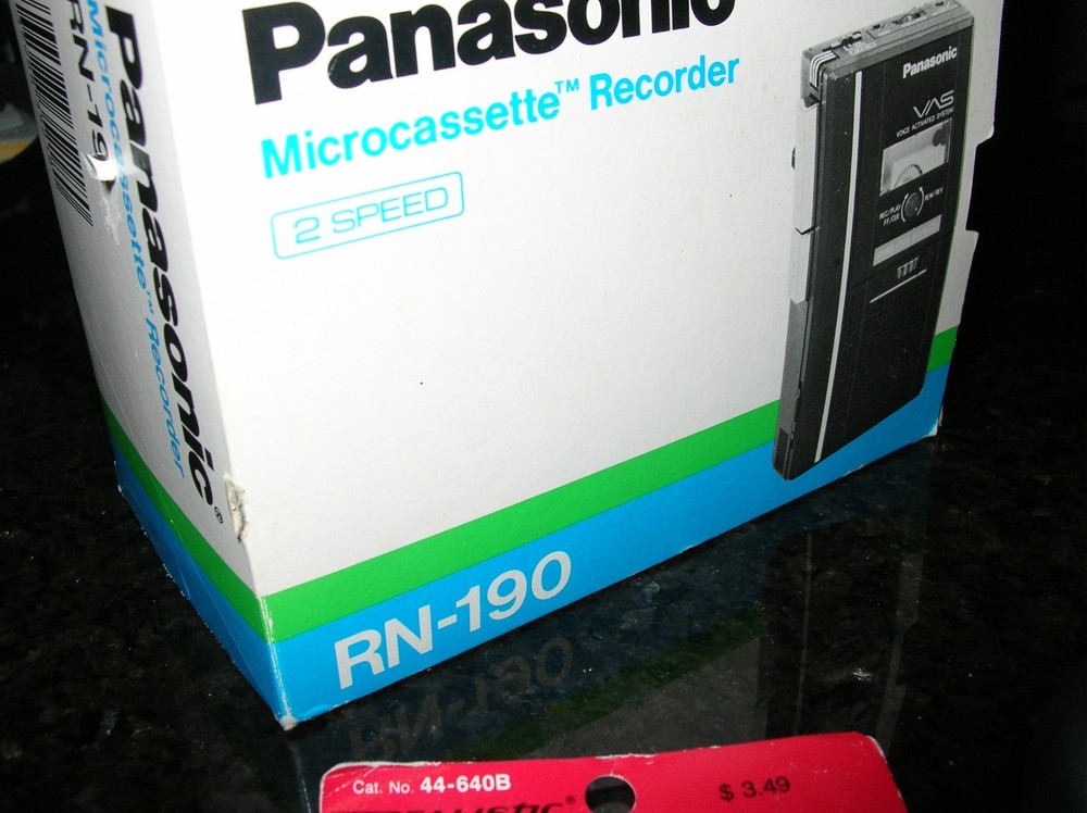 Working Panasonic RN-190 Microcassette Recorder Complete with Box & Instructions