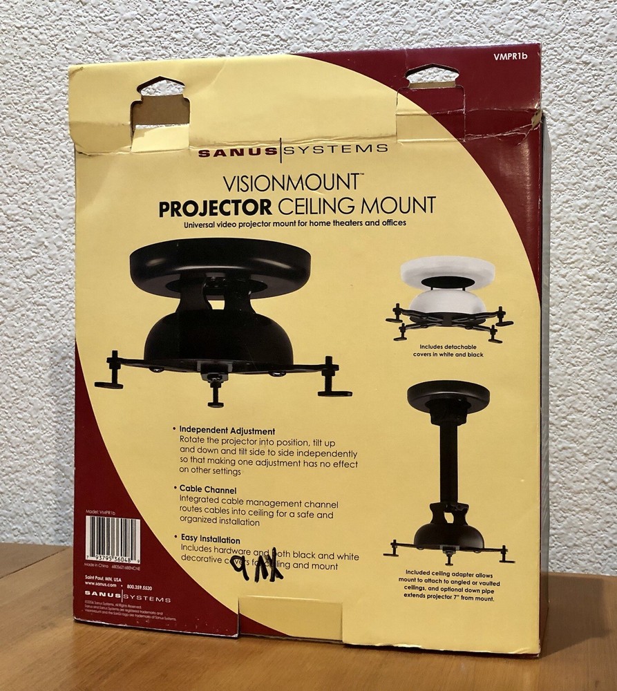 ✅NEW! Sanus Universal Projector Ceiling Mount Black NEW Model# VMPR1b Open Box