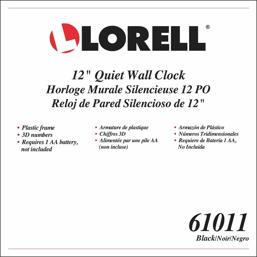Lorell 12" Quiet Wall Clock (llr-61011) (llr61011)
