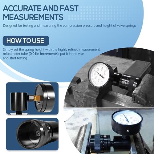 66841 Mini Valve Spring Tester and Measuring Combo with Micrometer Engine
