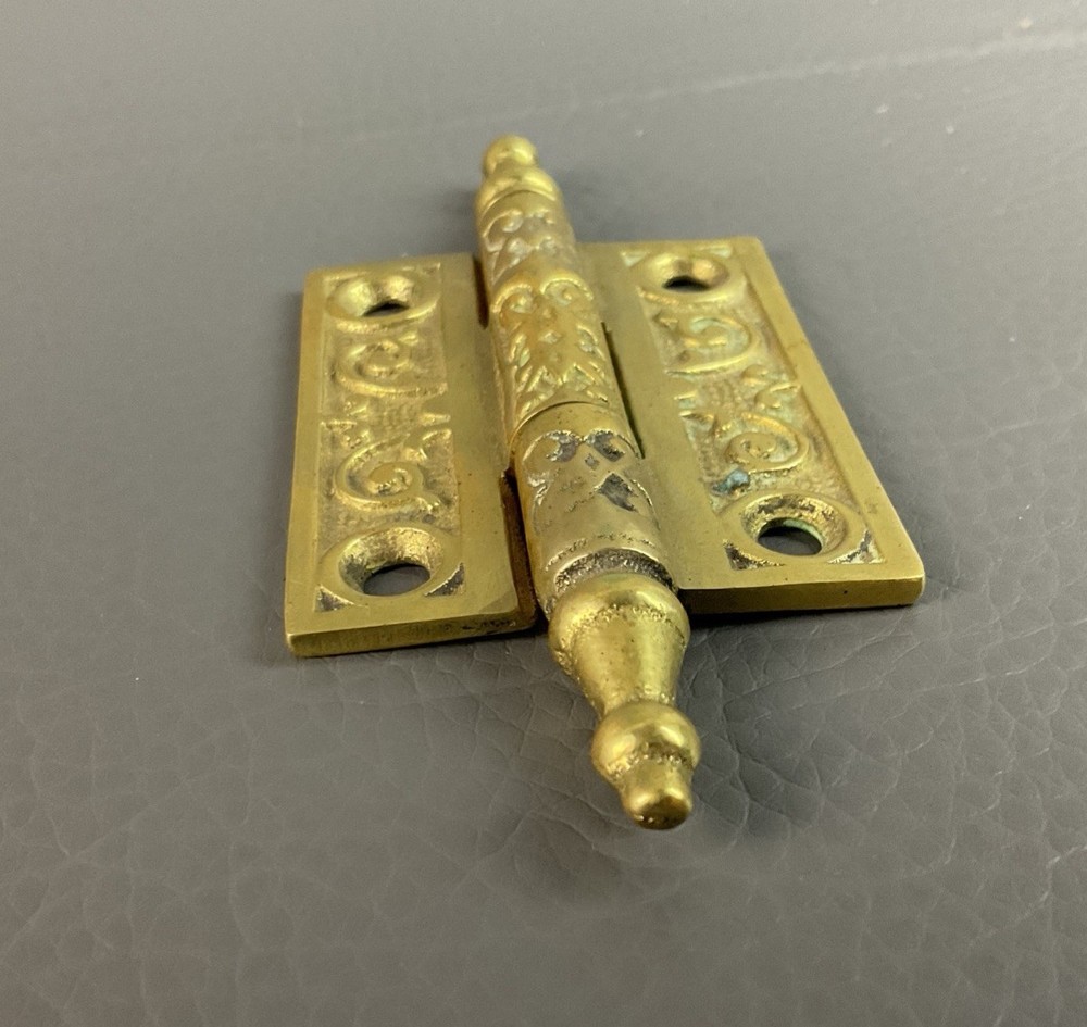 Ornate Brass Hinge approx. 2.5" x 2" victorian style