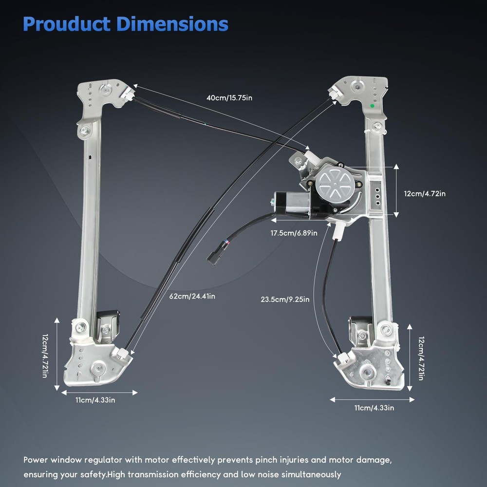 OTO-K Front Left Driver Side Power Window Regulator with Motor Assembly Compa...