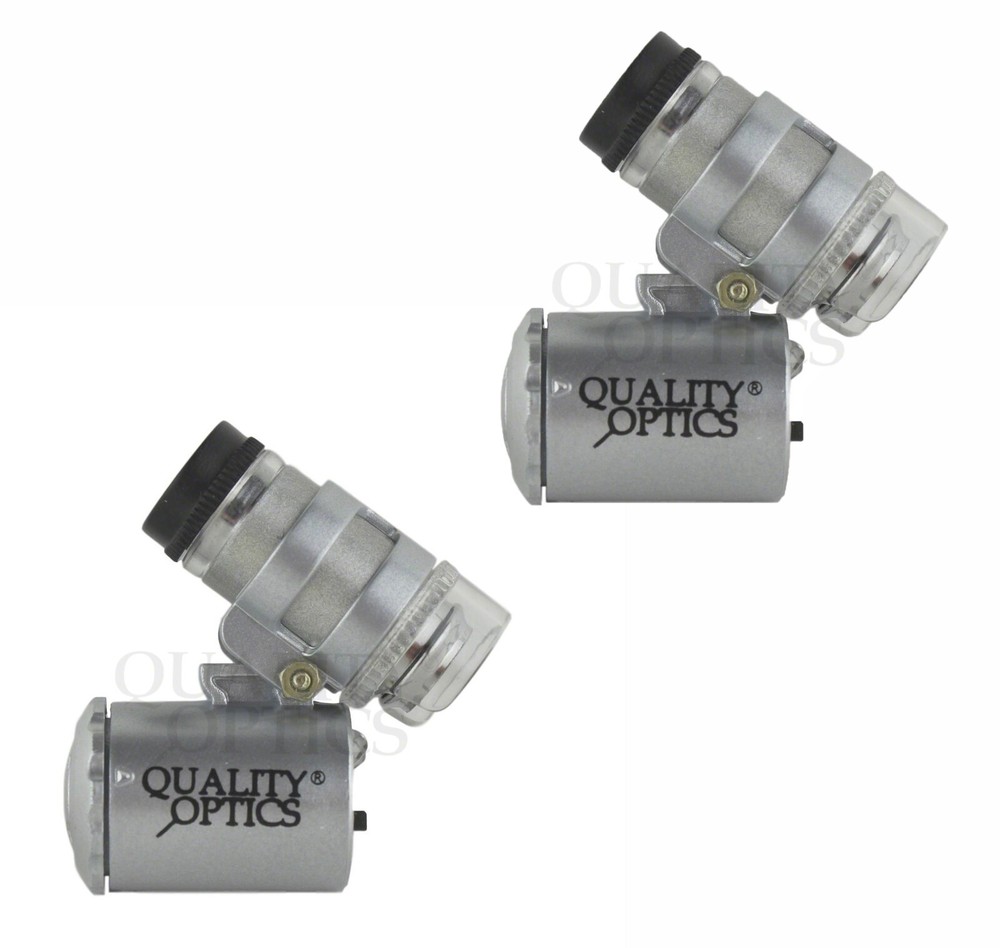 2 Quality Optics USA Illuminated Mini Microscope 2-Function 60x Magnifier UV/LED