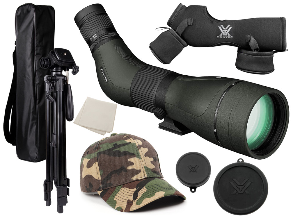Vortex Optics Diamondback HD Spotting Scope 20-60x85 Angled w/ CF Hat and Tripod