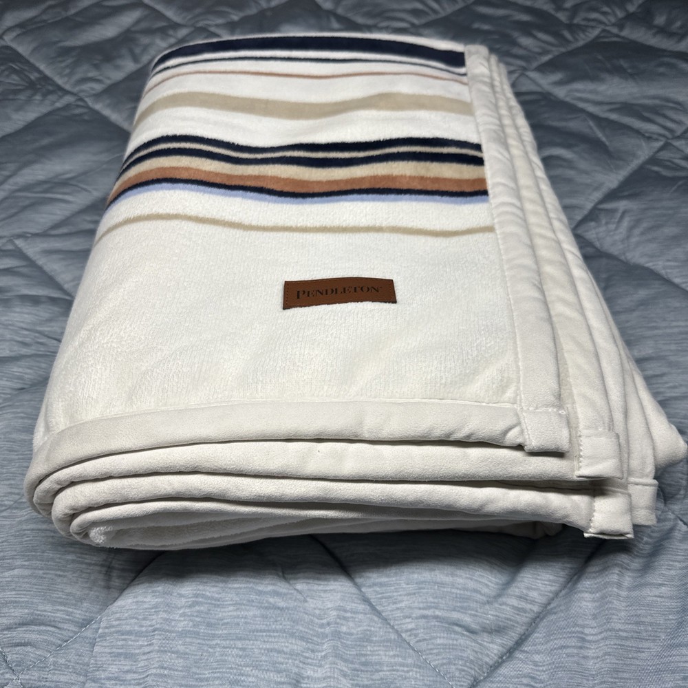Pendleton Reversible Plush Throw-50x70in Savanna Stripe 100% Polyester