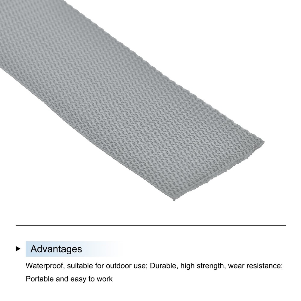 Lightweight Polypropylene Webbing Strap 5cm 10 Yard Grey