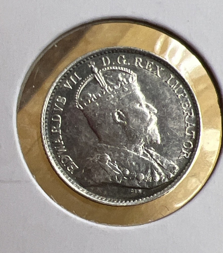 1903-Large H Canada 5 Cent Silver .925 Silver