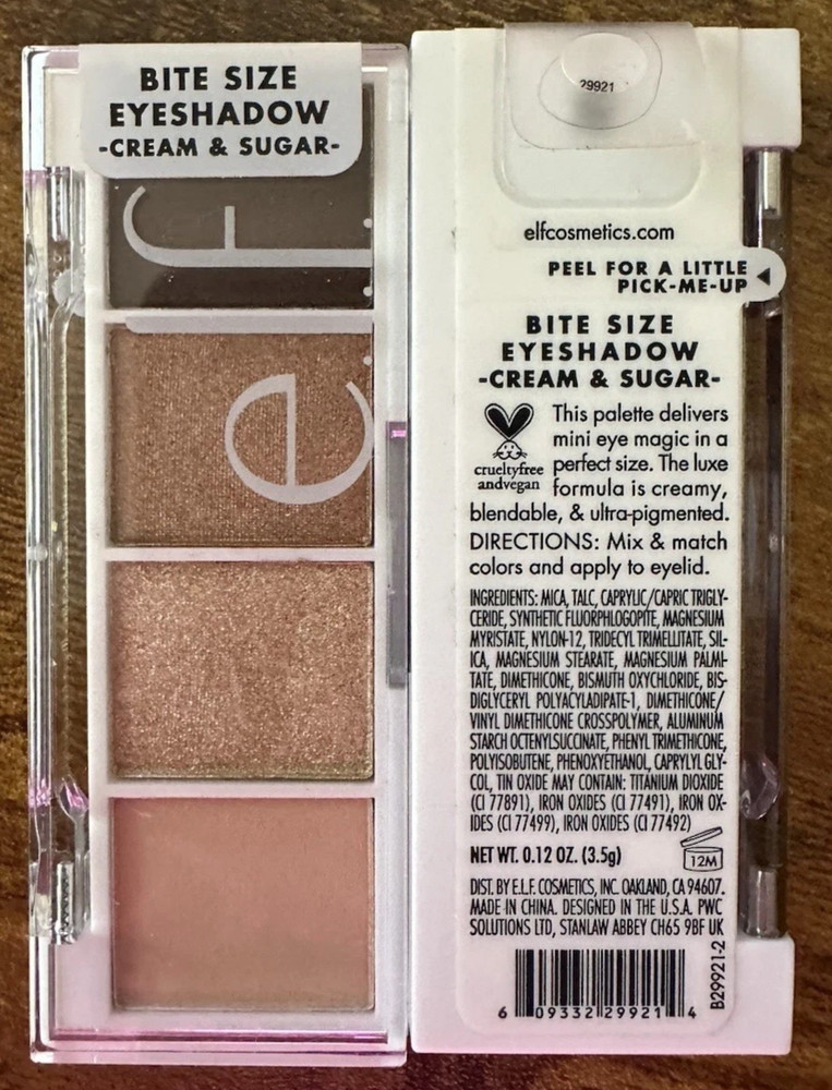 2 Elf Bite Size Eyeshadow Quad Palette CREAM & SUGAR NEW SEALED