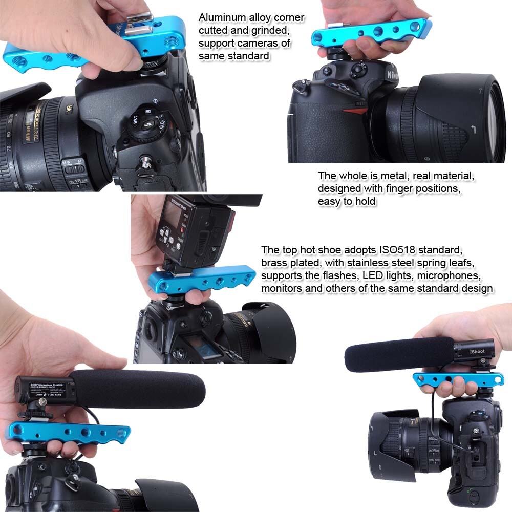 Portable DC/DV Camera Holder Bracket Support Speedlite LED Light Microphone
