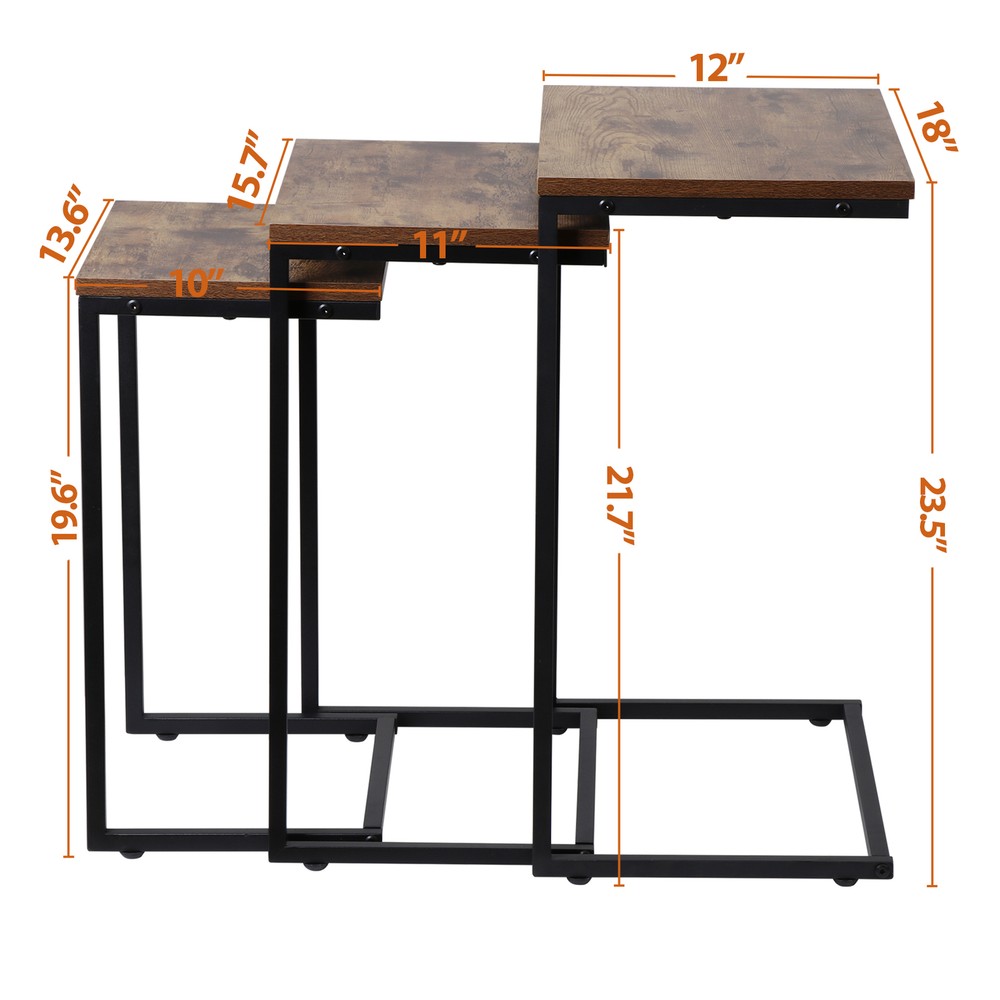 Nesting Coffee Tables End Tables 3PCS Stacking Nesting Tables for Living Room