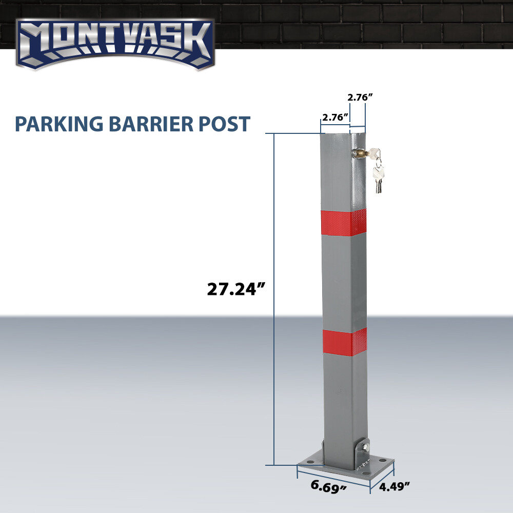 Square Heavy Duty Foldable Bolt Down Security Parking Post Bollard Driveway
