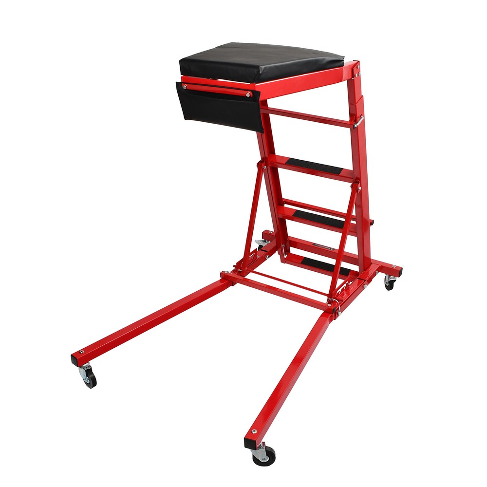 400LBS Foldable Topside Creeper 45"-66" Adjustable Height Engine Movable Ladder