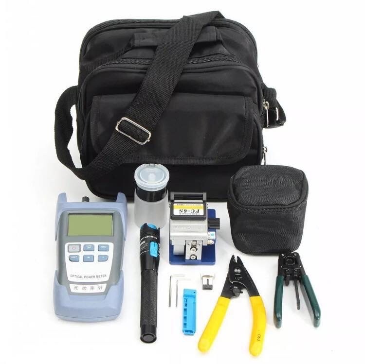 Fiber Optic FTTH Tool Kit FC-6S Cutter Cleaver Optical Power Meter Visual Device