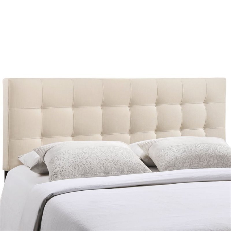 Modway Lily King Tufted Panel Headboard in Ivory