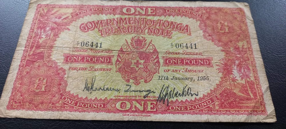 Tonga £1 Pound, 17th January 1955, (P-11)