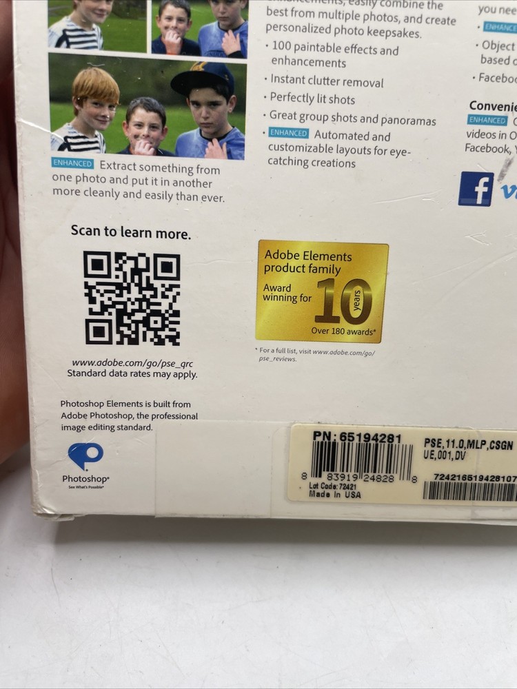 Adobe Systems 65193970 Photo/Image/Graphics Editing Will Not Work On Wind. 10/11