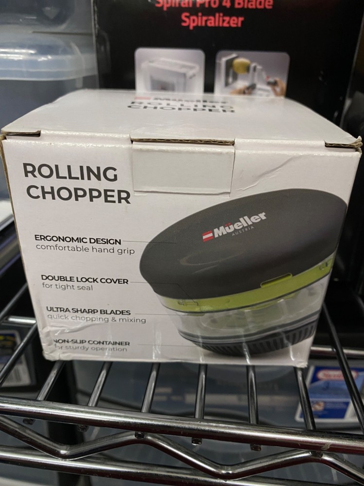 Mueller Mini Rolling Chopper Vegetable Garlic Food Processor Slicer Mincer