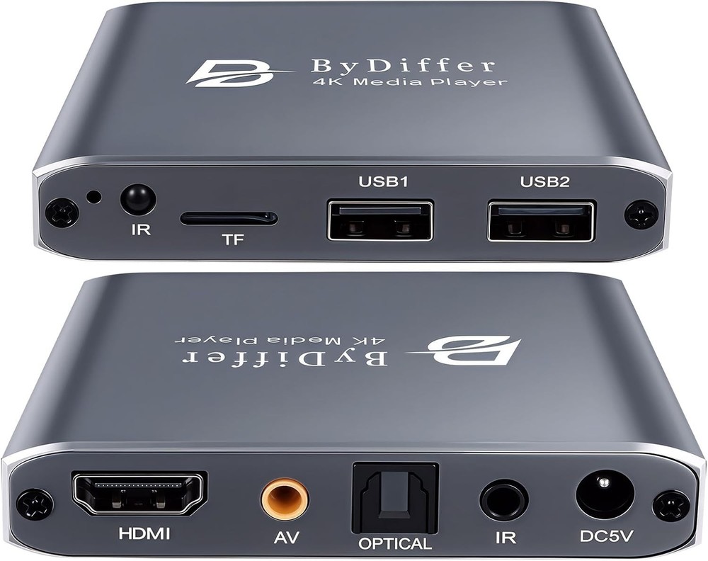 Compact 4K Video Player with Dual USB & H.265 Decoding for High-Quality Playback