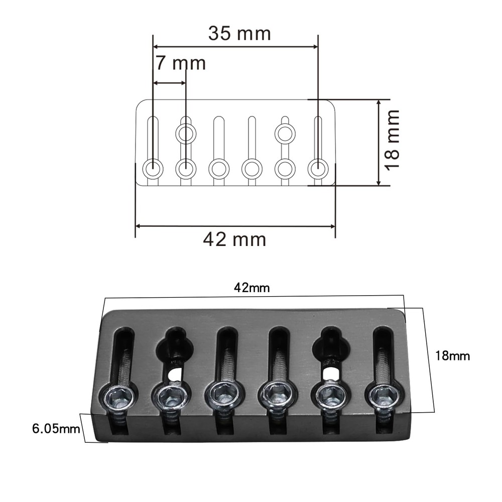 Guitar Bridge String Locks 6 String Guitar Locking Nut Headless Guitar String...