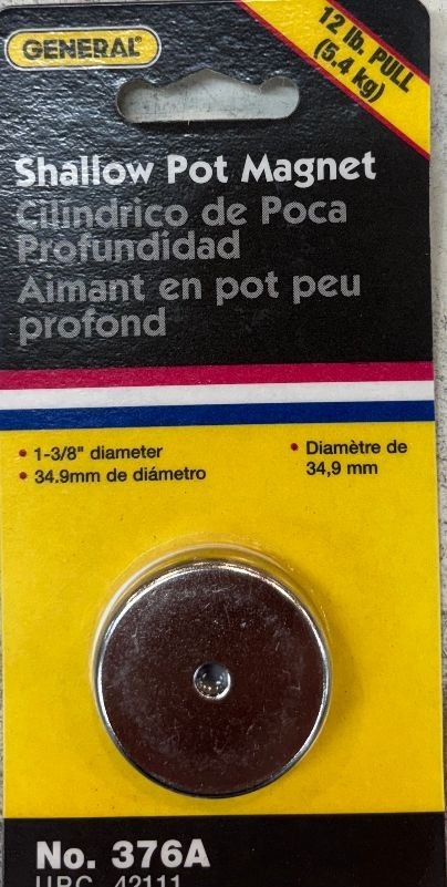 General Magnet 376A Shallow Pot  Magnet 12 Pound Pull