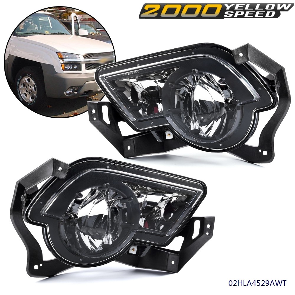 Fit For 2002-2006 Avalanche 1500 2500 Fog Lights Lamps W/ Cladding Left + Right