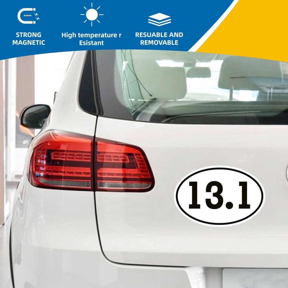 13.1 Half Marathon Oval Magnet Decal Black Oval