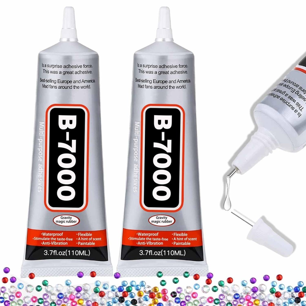 B-7000 Craft Glue for Jewelry Making - 110ml/3.7oz Grey (2 Pack)