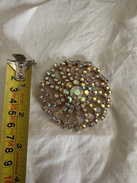 large statement sparkley brooch